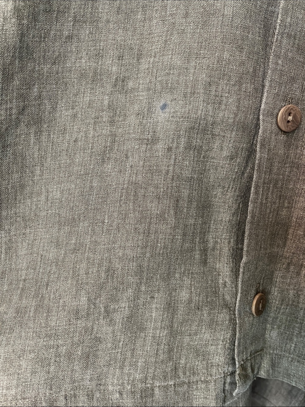 Shirin Guild Olive-Brown 100% Linen Button-Front Shirt - Picture 7 of 11